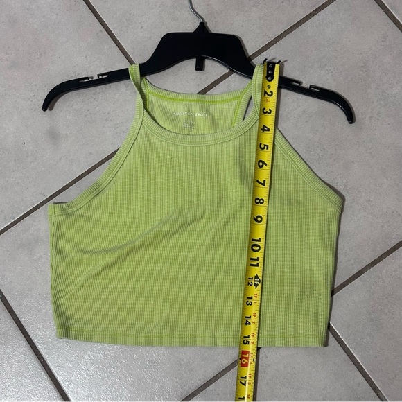 American Eagle Women High Neck Green Ribbed Crop Top size XL. - Picture 7 of 7